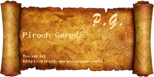 Piroch Gergő névjegykártya